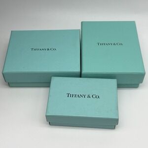 EMPTY Tiffany & Co Blue Jewelry Cardboard Gift Boxes Lot of 3